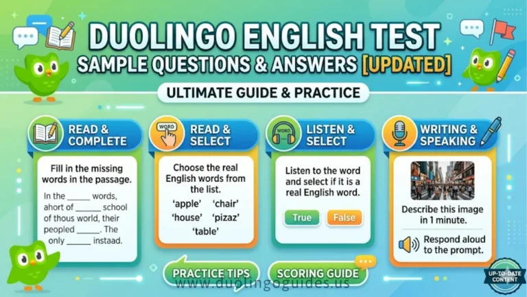 Duolingo sample questions and answers