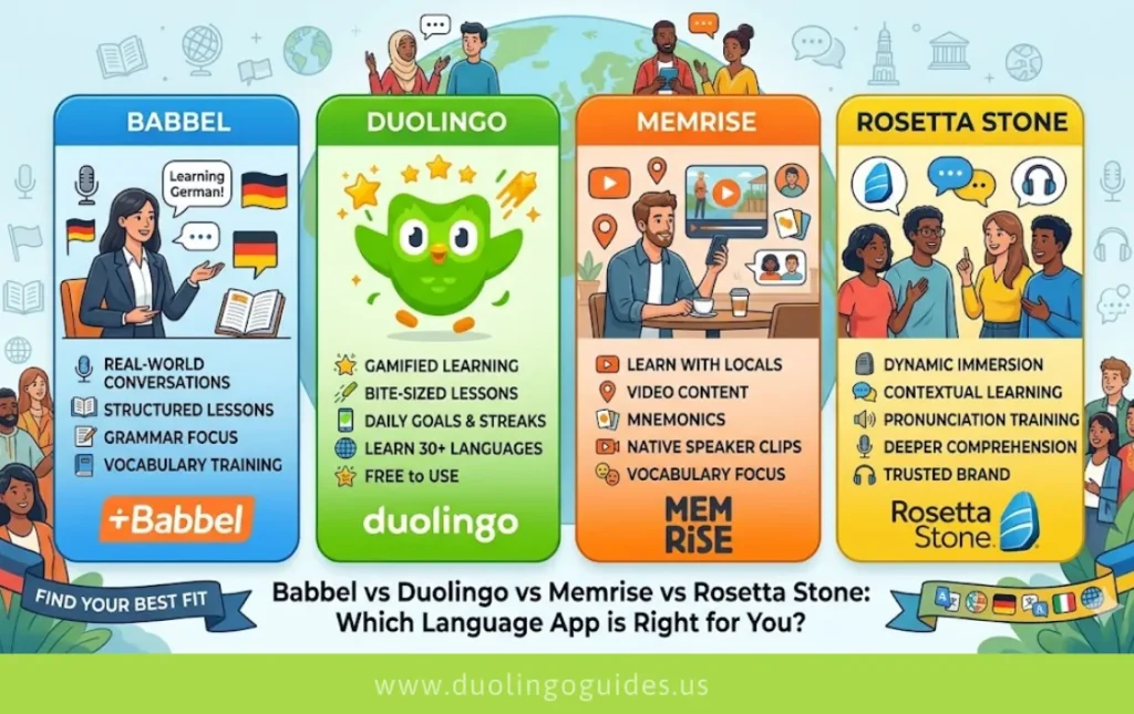 babbel vs duolingo vs memrise vs rosetta stone best guide