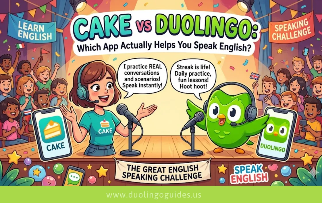 cake vs duolingo which app actually helps you speak english