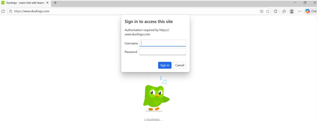 duolingo add username and password