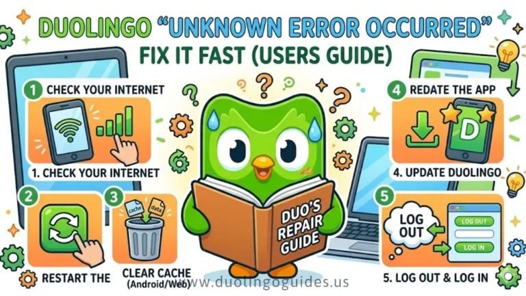 duolingo “unknown error occurred” – fix it fast (users guide)