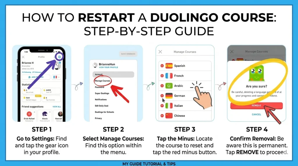 How To Restart Duolingo