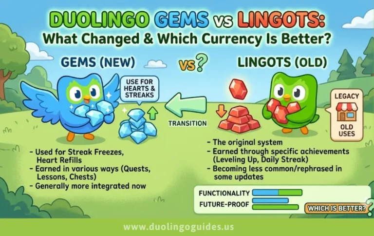 duolingo gems vs lingots what change & which currency better