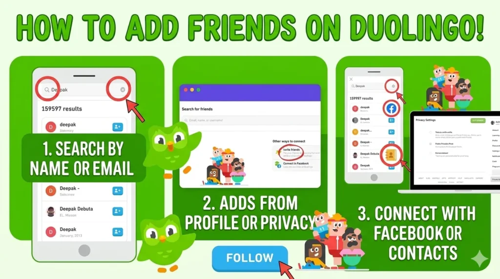 how to add friends on duolingo mobile