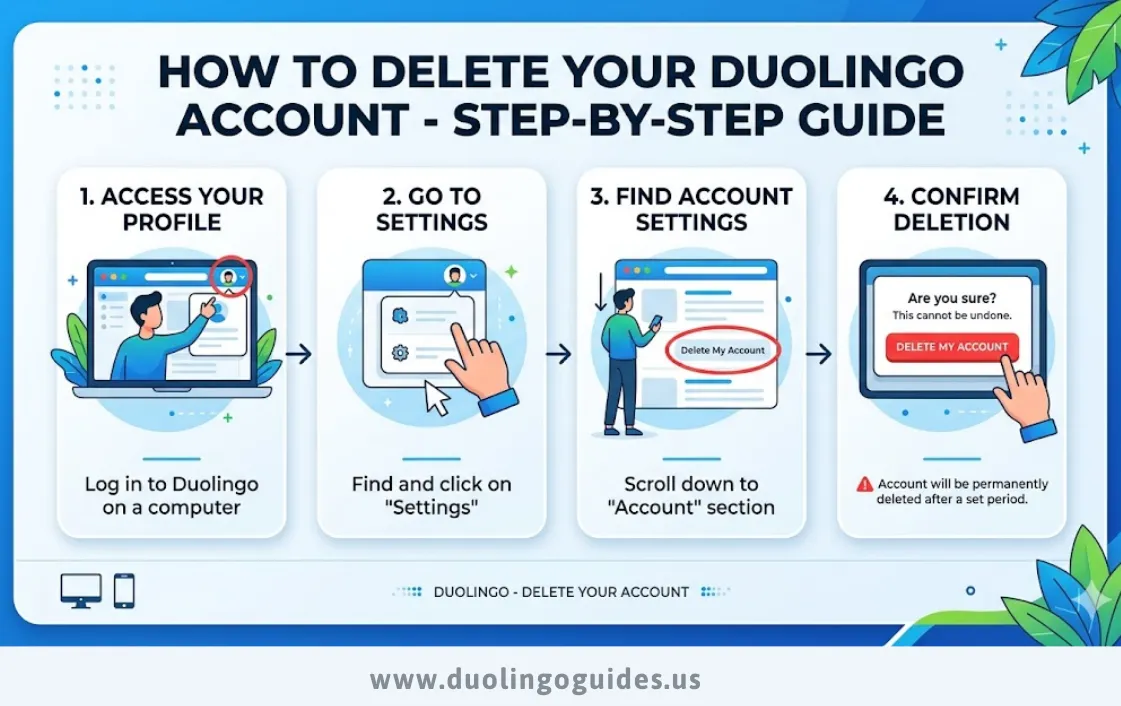 how to delete your duolingo account step by step guide to delete account