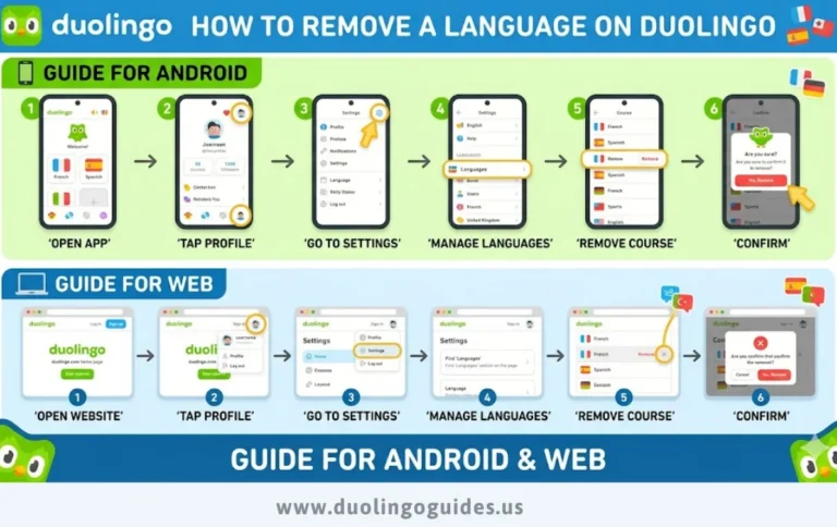 how to remove a language on duolingo - guide for android & web