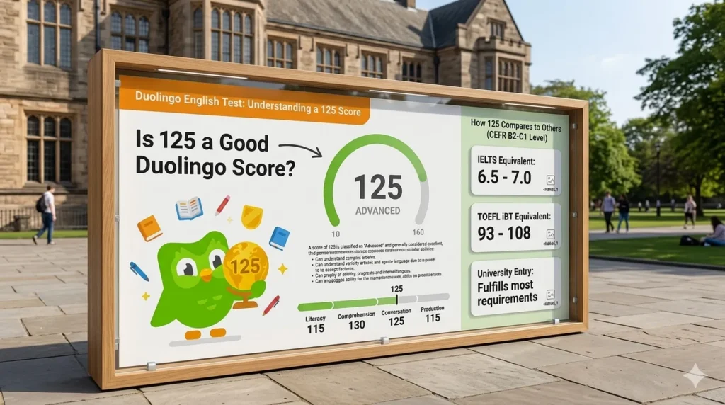 is 125 a good duolingo score