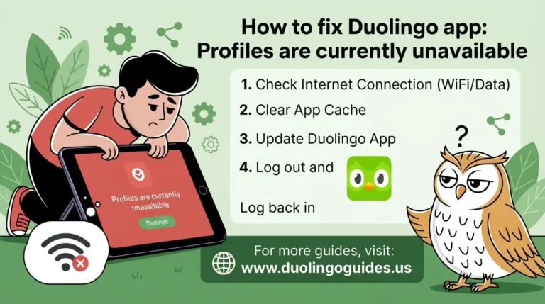 how to fix duolingo app profiles are currently unavailable
